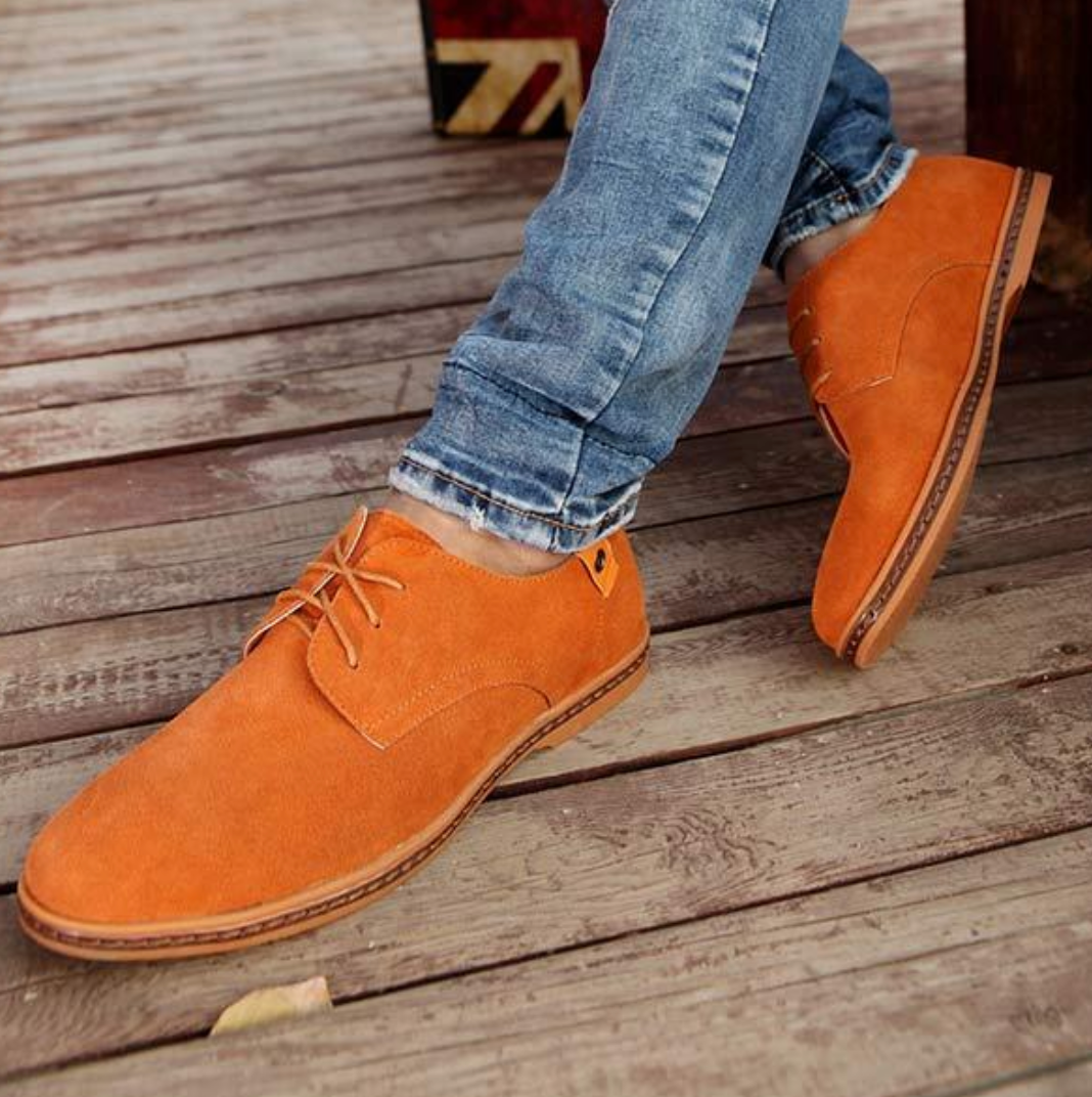Glevato | Men's Suede Derby Shoes with Lace-Up Front