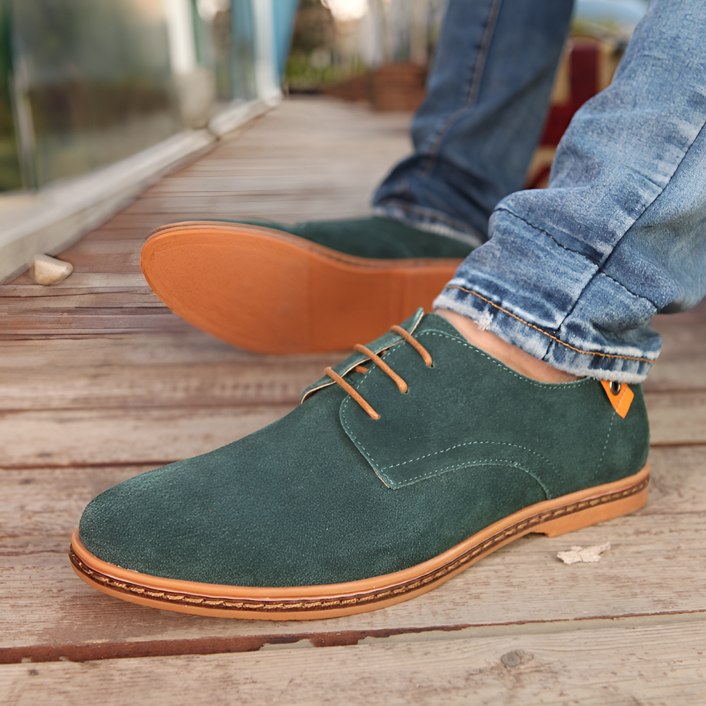 Glevato | Men's Suede Derby Shoes with Lace-Up Front