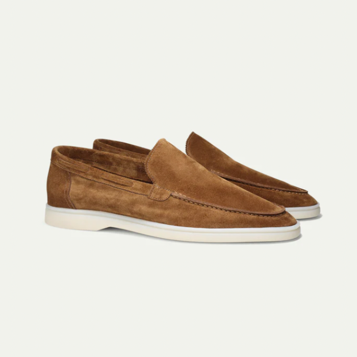 Glevato | Men's Suede Penny Loafers