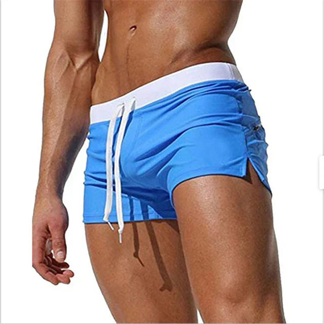 Glevato | Men's Swim Shorts with Gold Eyelet Drawstring