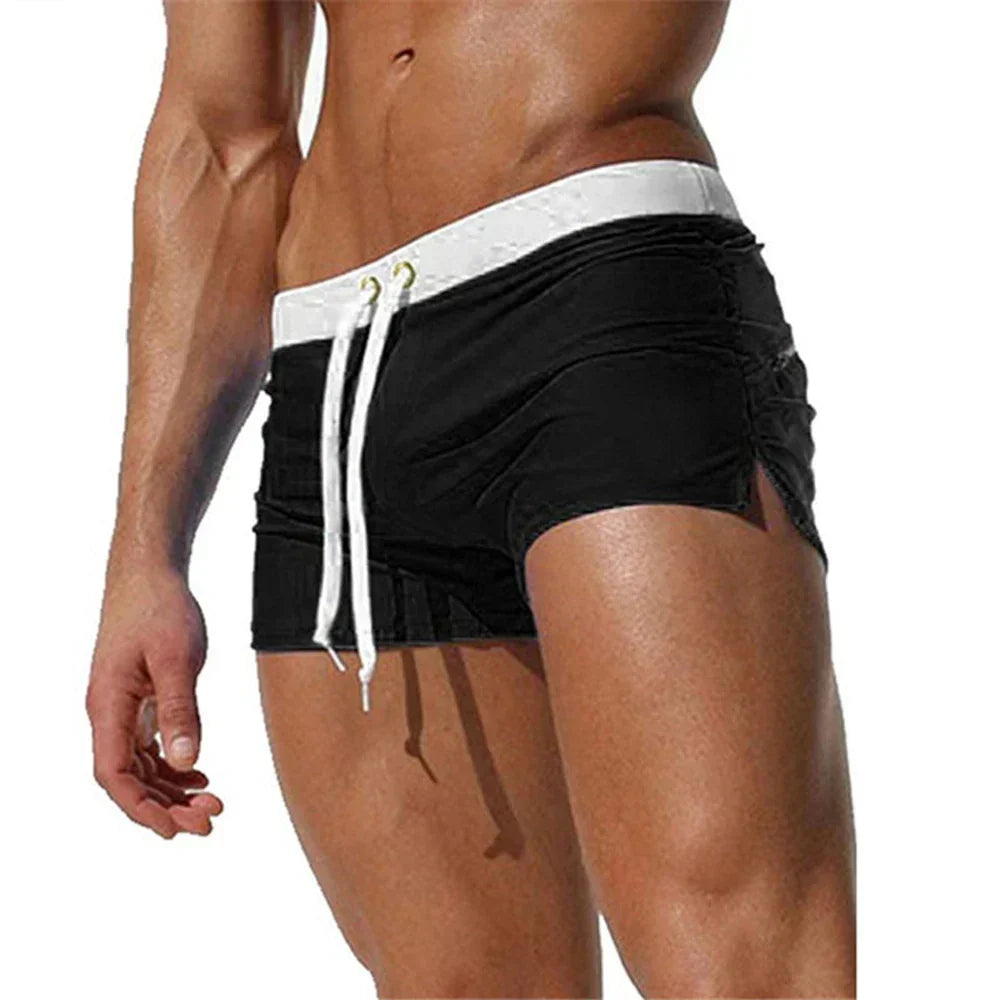 Glevato | Men's Swim Shorts with Gold Eyelet Drawstring