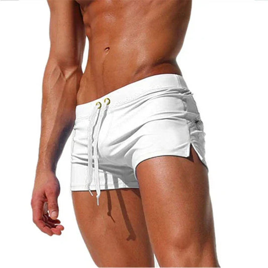 Glevato | Men's Swim Shorts with Gold Eyelet Drawstring