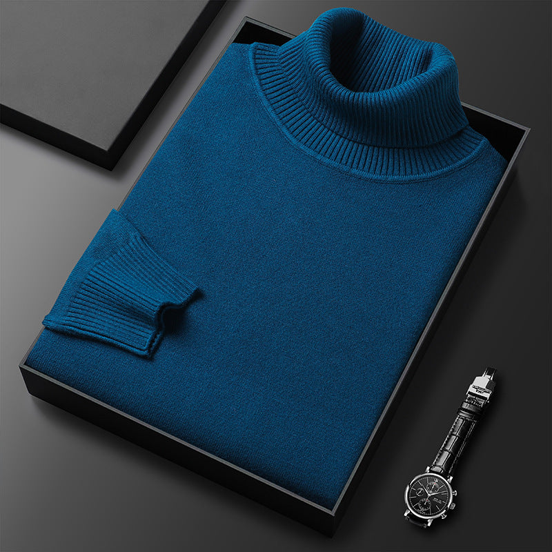 Glevato | Men's Turtleneck Sweater with Ribbed Cuffs