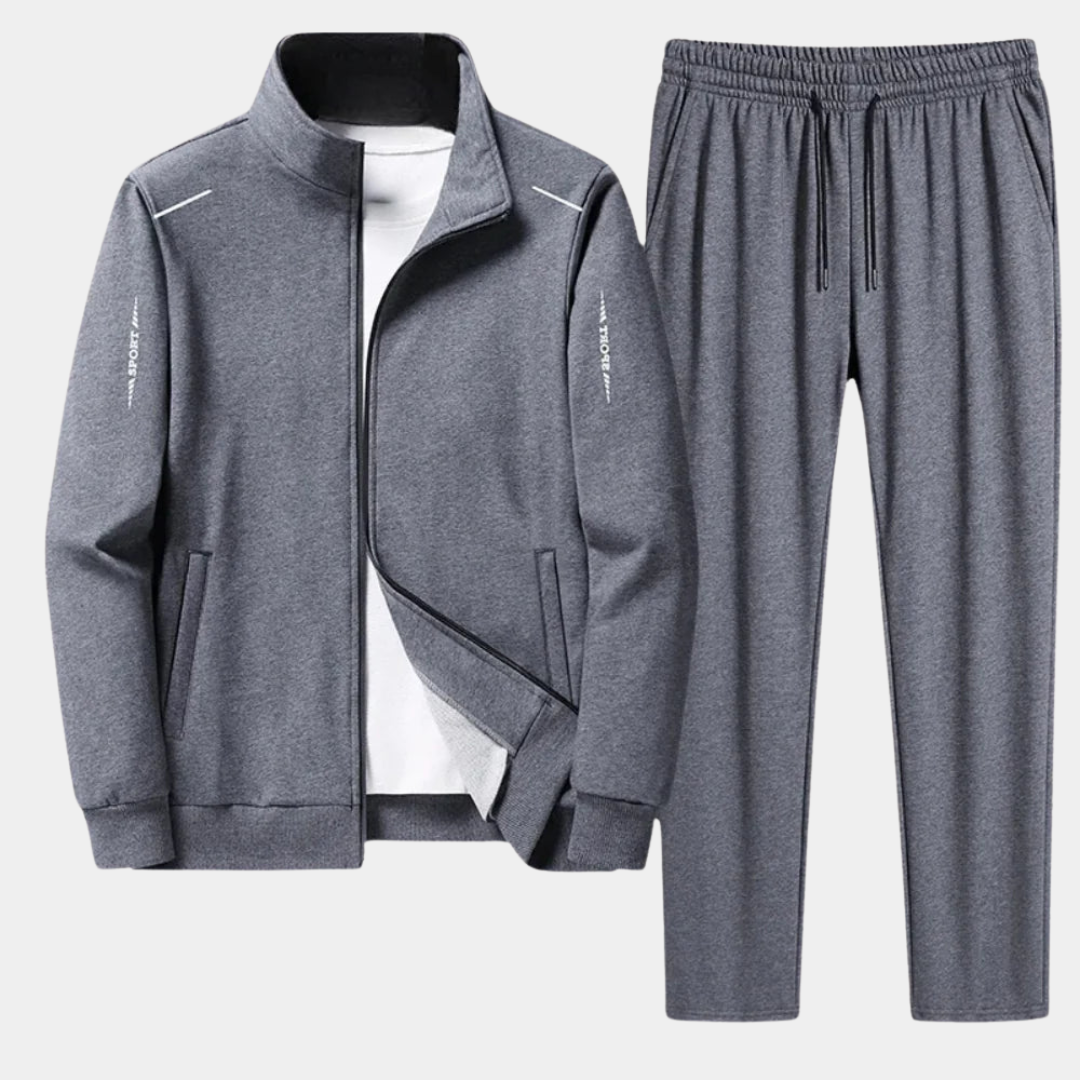 Glevato | Men's Two-Piece Tracksuit with Zipper Jacket