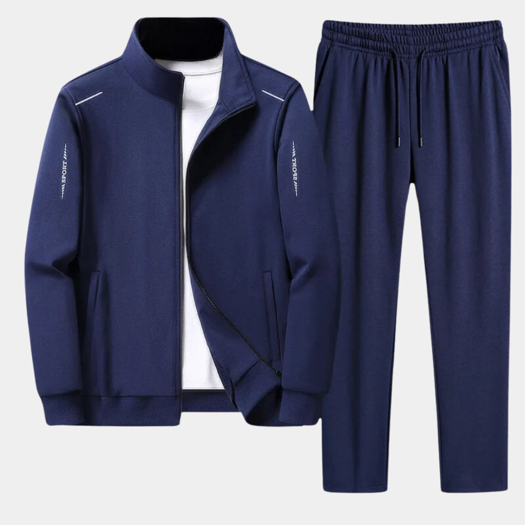Glevato | Men's Two-Piece Tracksuit with Zipper Jacket