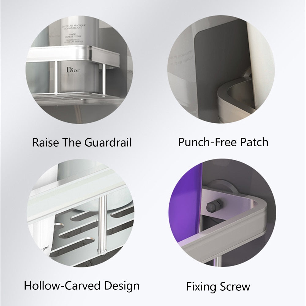 Glevato | Metal Suction Cup Bathroom Shelves
