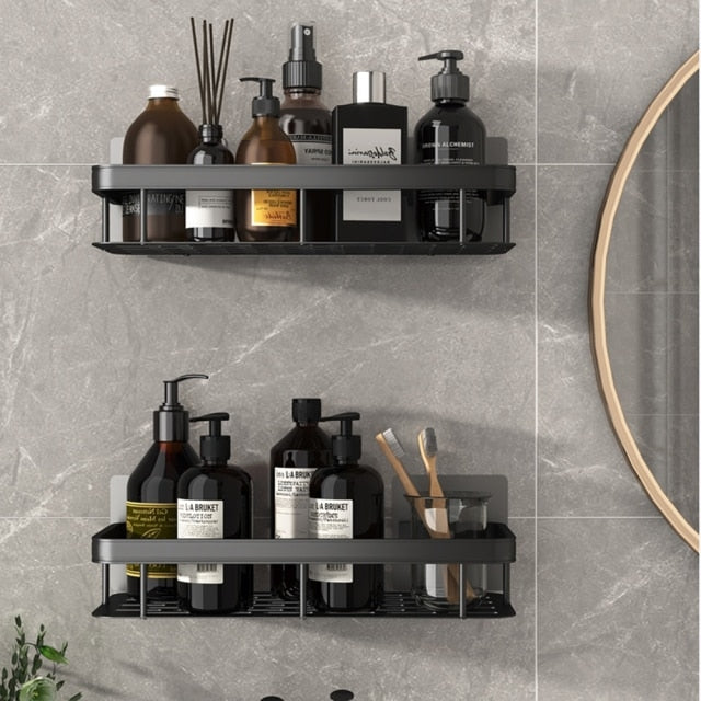 Glevato | Metal Suction Cup Bathroom Shelves