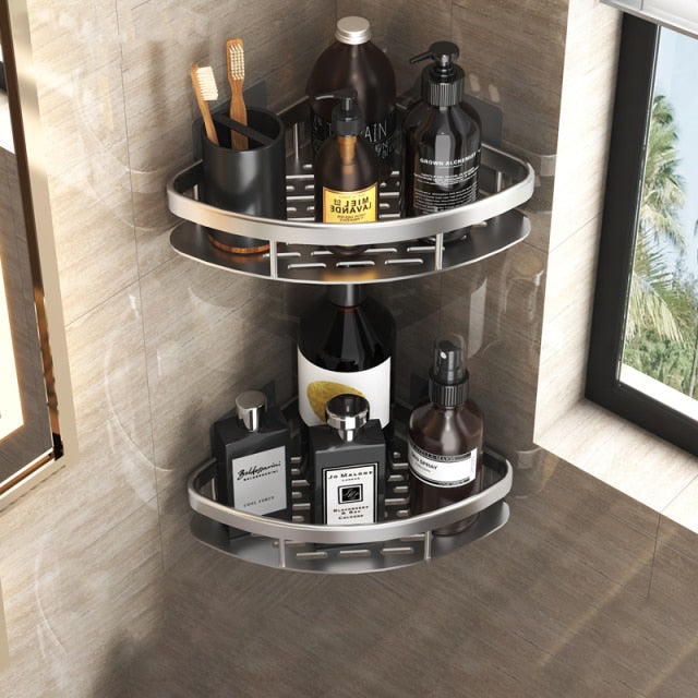 Glevato | Metal Suction Cup Bathroom Shelves