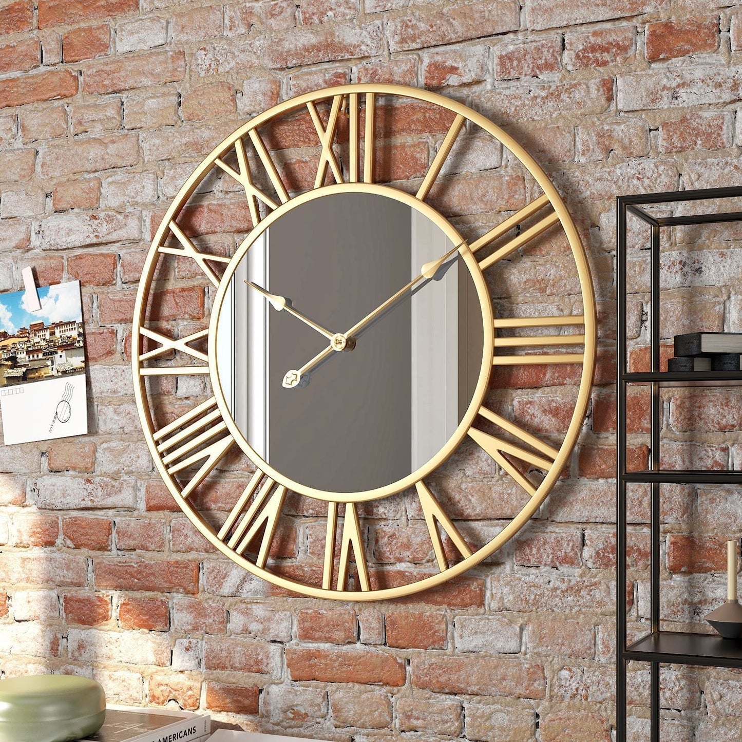 Glevato | Metal Vintage Large Wall Clock with Mirror 39cm