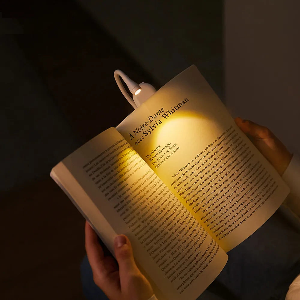 Glevato | Mini Book Light - Portable Clip Light with USB Charging, Dimmable LED for Bedroom, Eye Protection, and Camping - 360° Rotating Clip Book Lamp