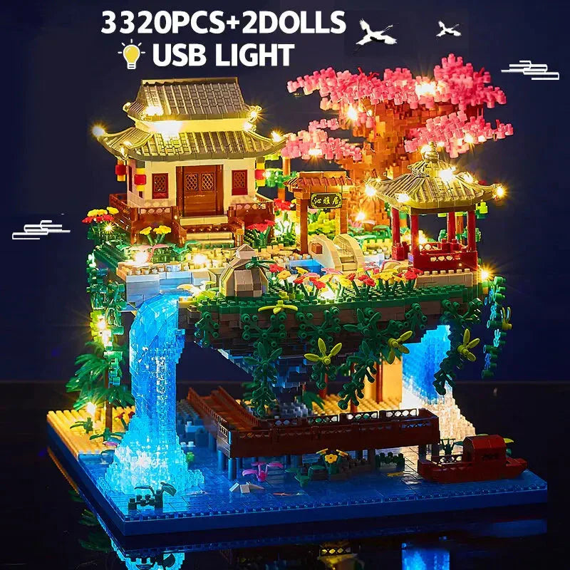 Glevato | Mini Building Set 3320 Pieces with Waterfall Lights