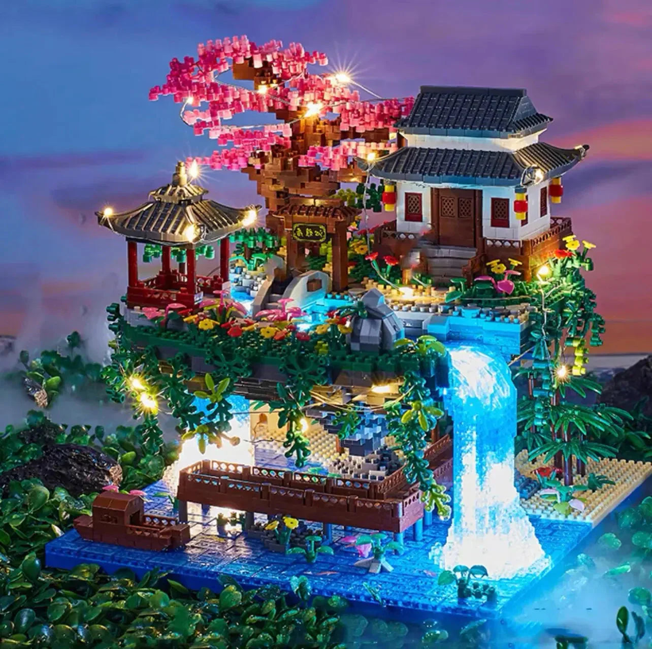Glevato | Mini Building Set 3320 Pieces with Waterfall Lights