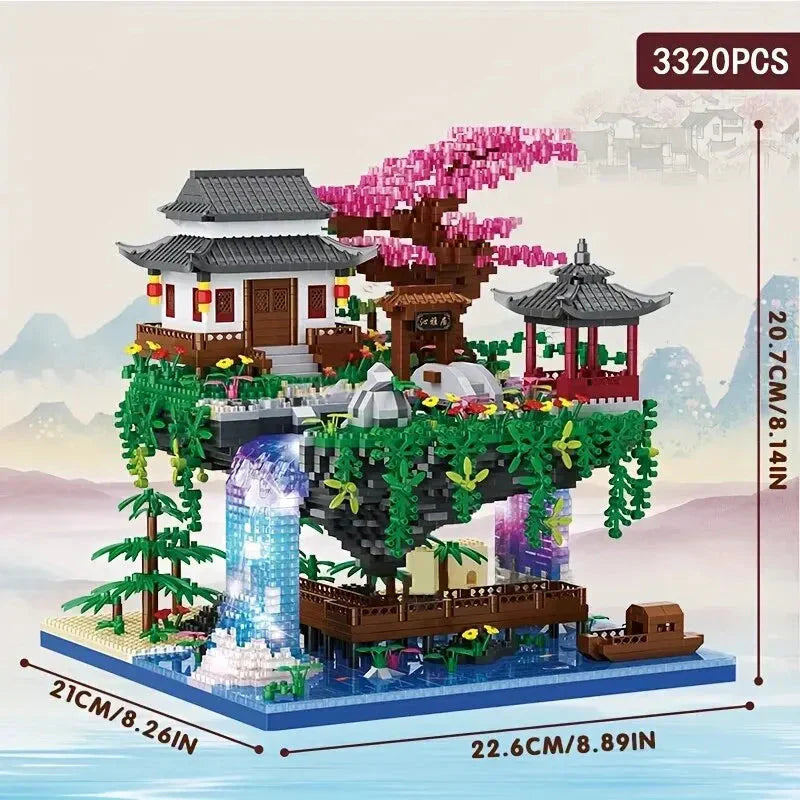 Glevato | Mini Building Set 3320 Pieces with Waterfall Lights