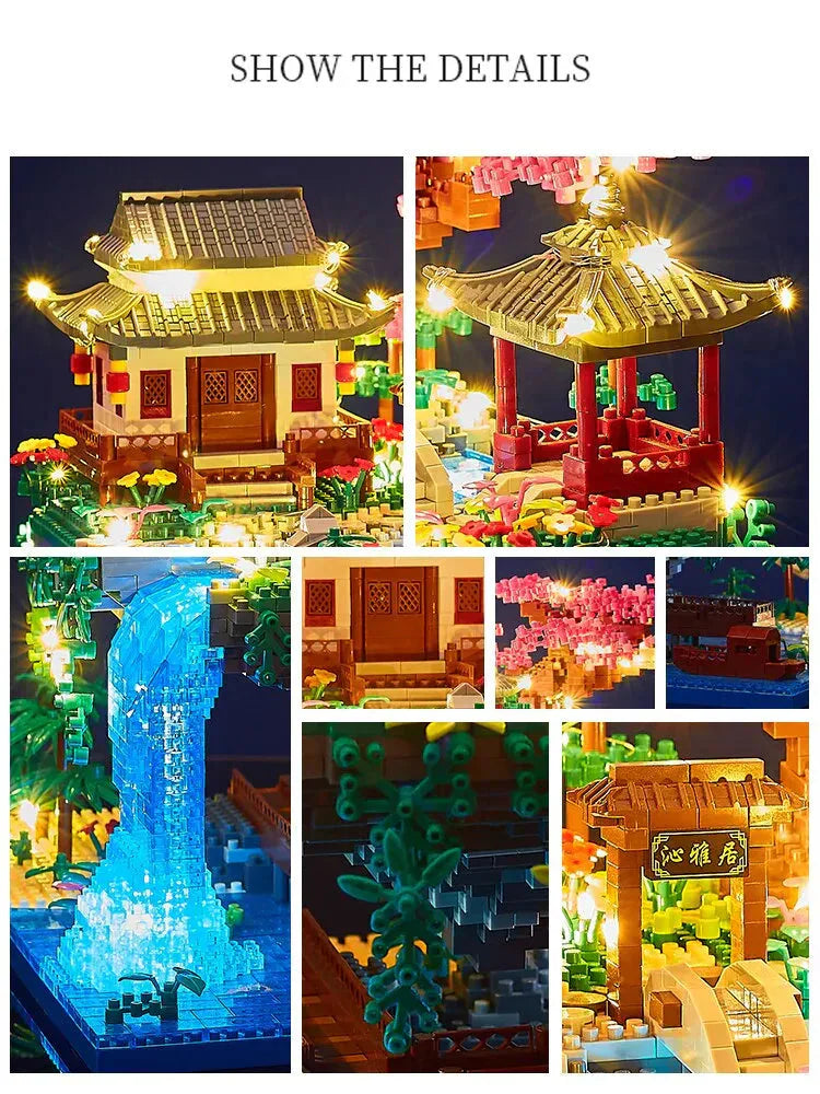 Glevato | Mini Building Set 3320 Pieces with Waterfall Lights