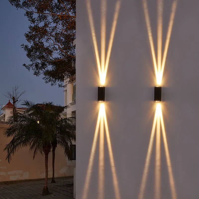 Glevato | Modern Waterproof LED Outdoor Wall Light | Rectangular Up/Down Aluminum Fixture