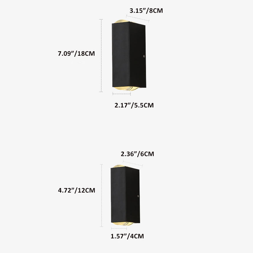 Glevato | Modern Waterproof LED Outdoor Wall Light | Rectangular Up/Down Aluminum Fixture