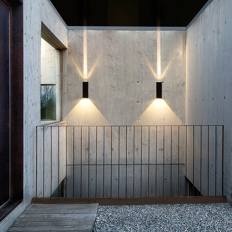 Glevato | Modern Waterproof LED Outdoor Wall Light | Rectangular Up/Down Aluminum Fixture