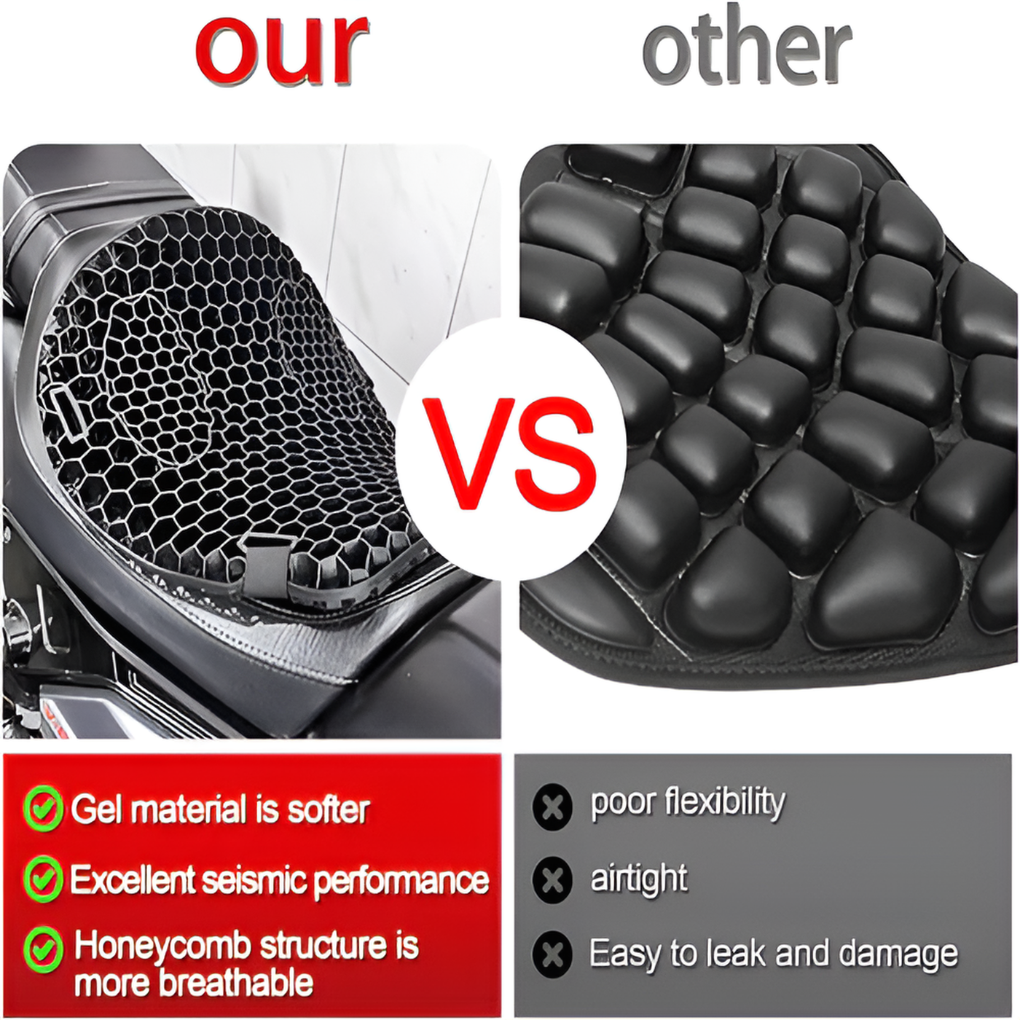 Glevato | Motorcycle Seat Cushion for Long Rides