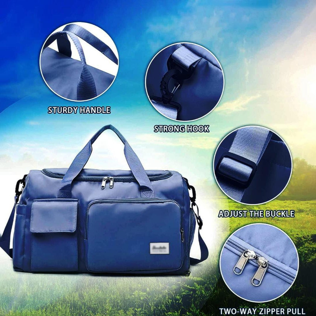 Glevato | Multi-Pocket Travel Bag, Sports and Gym Duffle with Separate Shoe Compartment