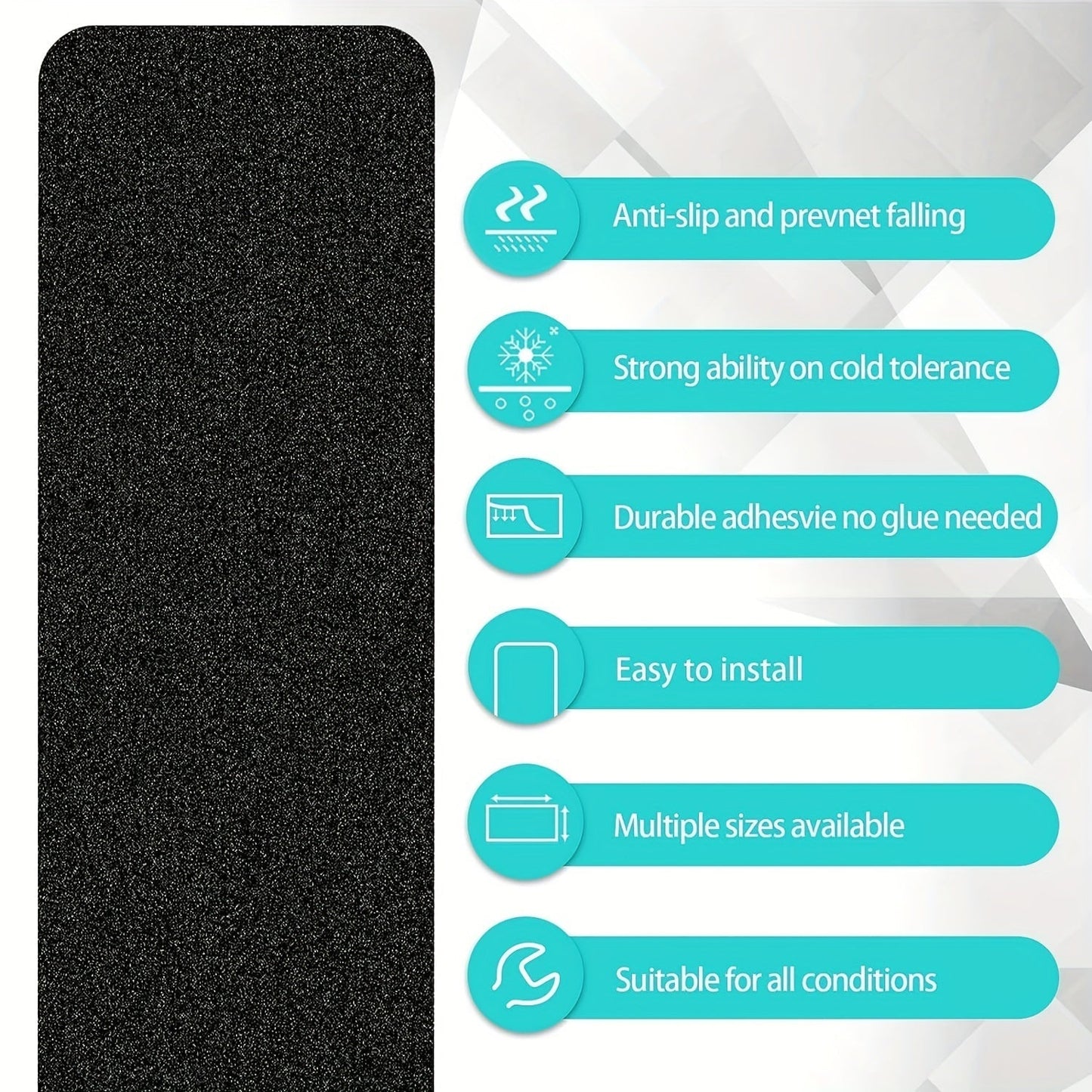 Glevato | Non-Slip Stair Treads 10-Pack – 6"x24", 80-Grit, Weather Resistant