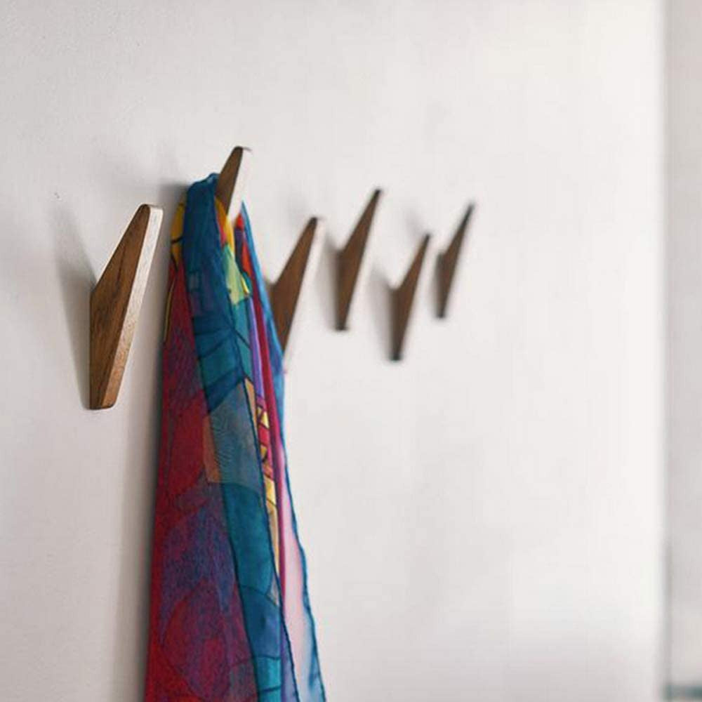 Glevato | Nordhaak Wall Hooks Set – 6 Minimalist Wooden Coat Hooks Made of Solid Wood