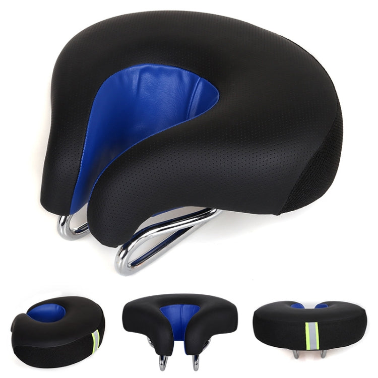 Glevato | Nose-less Bicycle Seat Mountain Bike Thick Soft Padding (Blue)