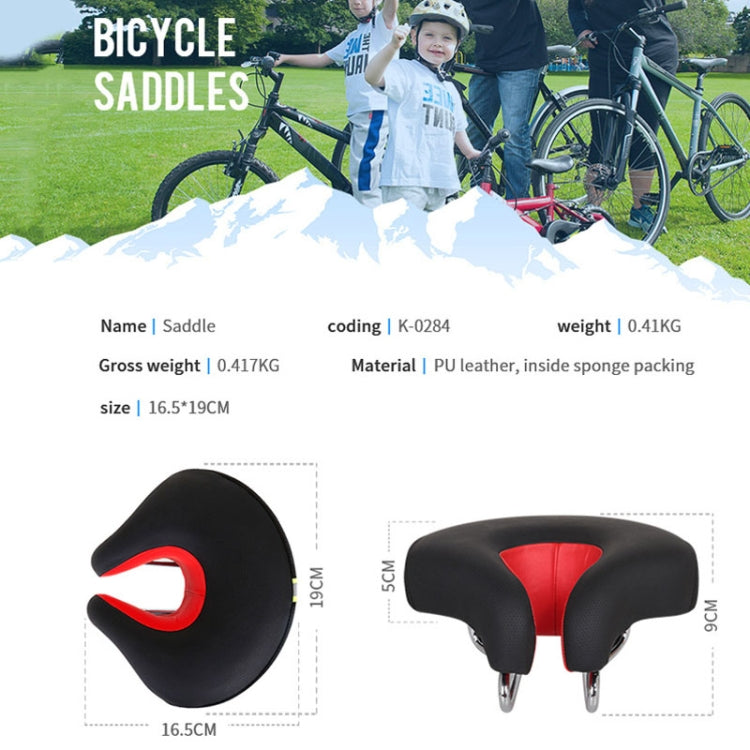 Glevato | Nose-less Bicycle Seat Mountain Bike Thick Soft Padding (Blue)