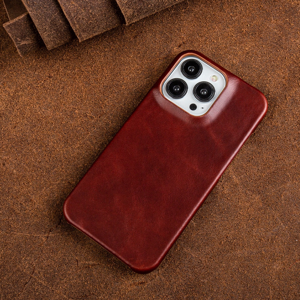 Glevato | Oil Wax Genuine Leather Apple iPhone Case