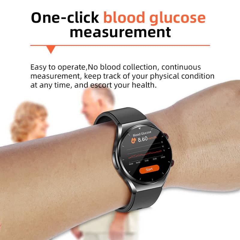 Glevato | One-Click Blood Sugar Blood Pressure EKG/ECG HRV Heart Monitoring SuGa Pro Health Smartwatch