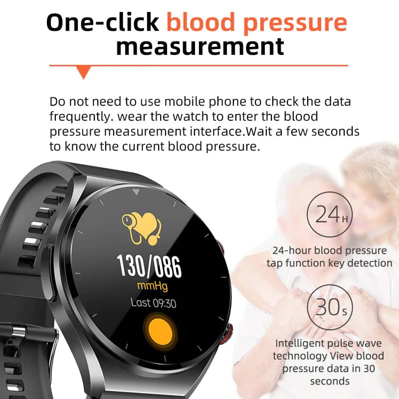 Glevato | One-Click Blood Sugar Blood Pressure EKG/ECG HRV Heart Monitoring SuGa Pro Health Smartwatch
