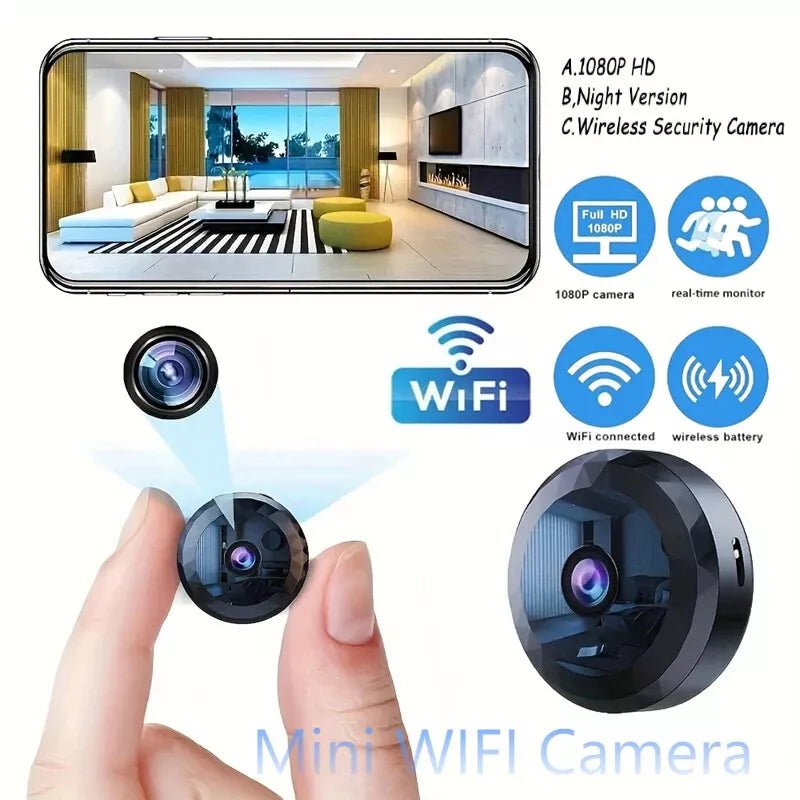 Glevato | OPTIGUARD – Magnetic Mini WiFi Camera 1080P HD with Night Vision & Motion Detection