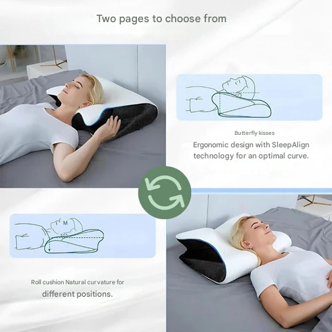 Glevato | Orthopedic Pillow | Ergonomic Support for Neck and Back | Memory Foam