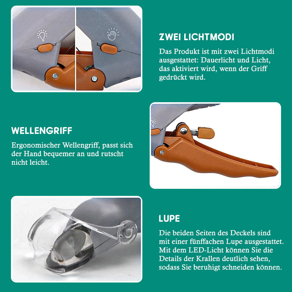 Glevato | Pet Nail Clippers with LED Light and Safety Sensor