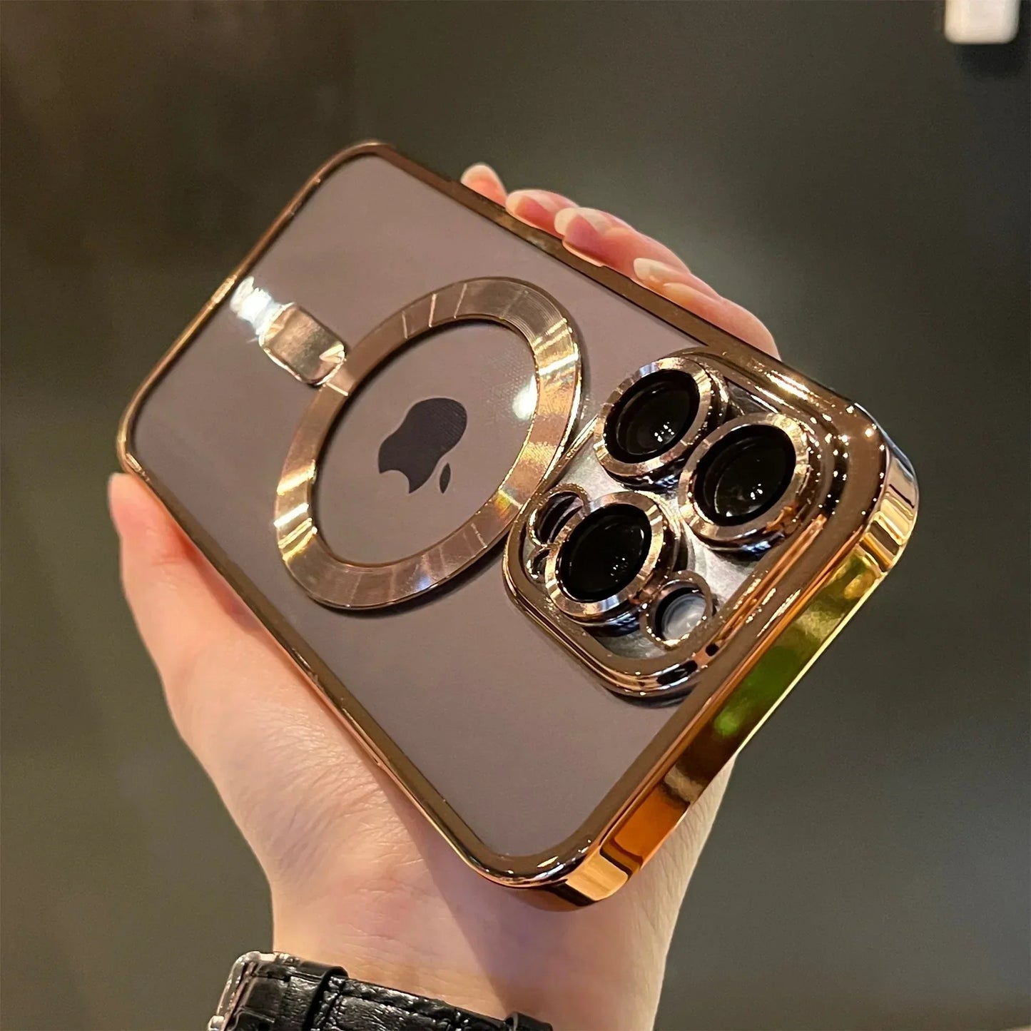 Glevato | Plating Clear Soft Magnetic Case for iPhone