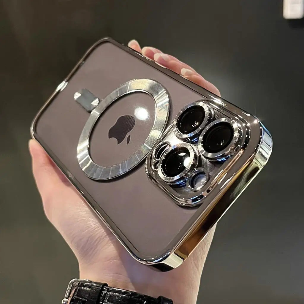 Glevato | Plating Clear Soft Magnetic Case for iPhone