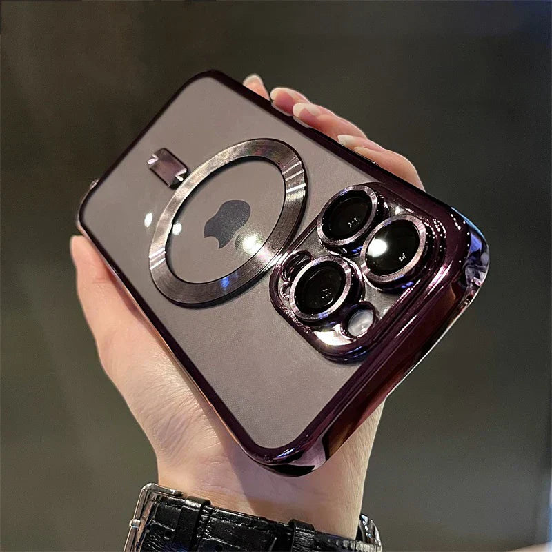 Glevato | Plating Clear Soft Magnetic Case for iPhone