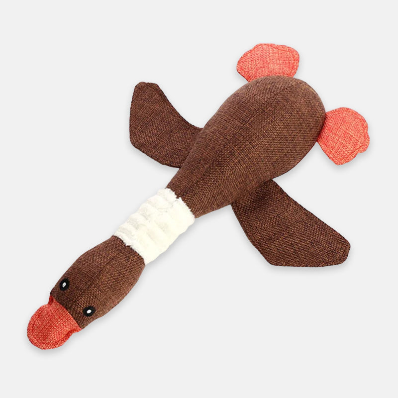 Glevato | Plush Duck Dog Toy with Tail & Beak