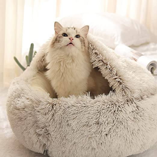 Glevato | Plush Pet Bed | Round Cozy Nest | For Cats & Small Dogs