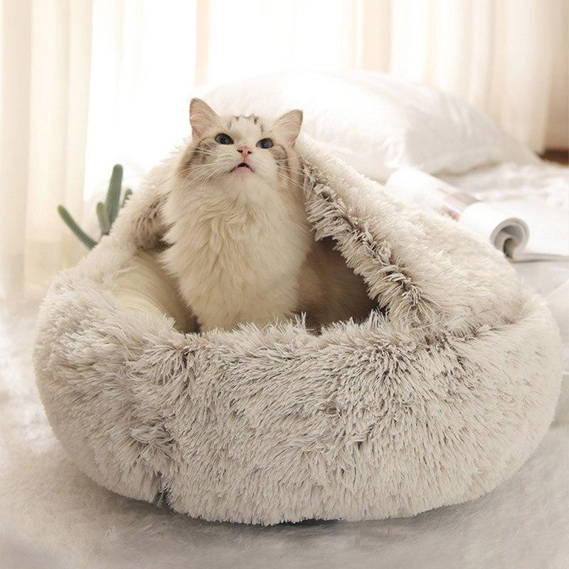 Glevato | Plush Pet Bed | Round Cozy Nest | For Cats & Small Dogs