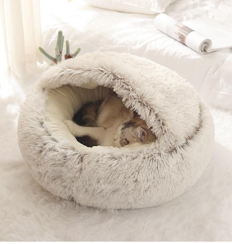 Glevato | Plush Pet Bed | Round Cozy Nest | For Cats & Small Dogs