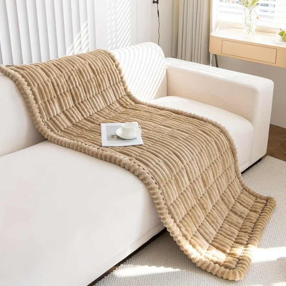 Glevato | Plush Pleated Edges Sofa Cover