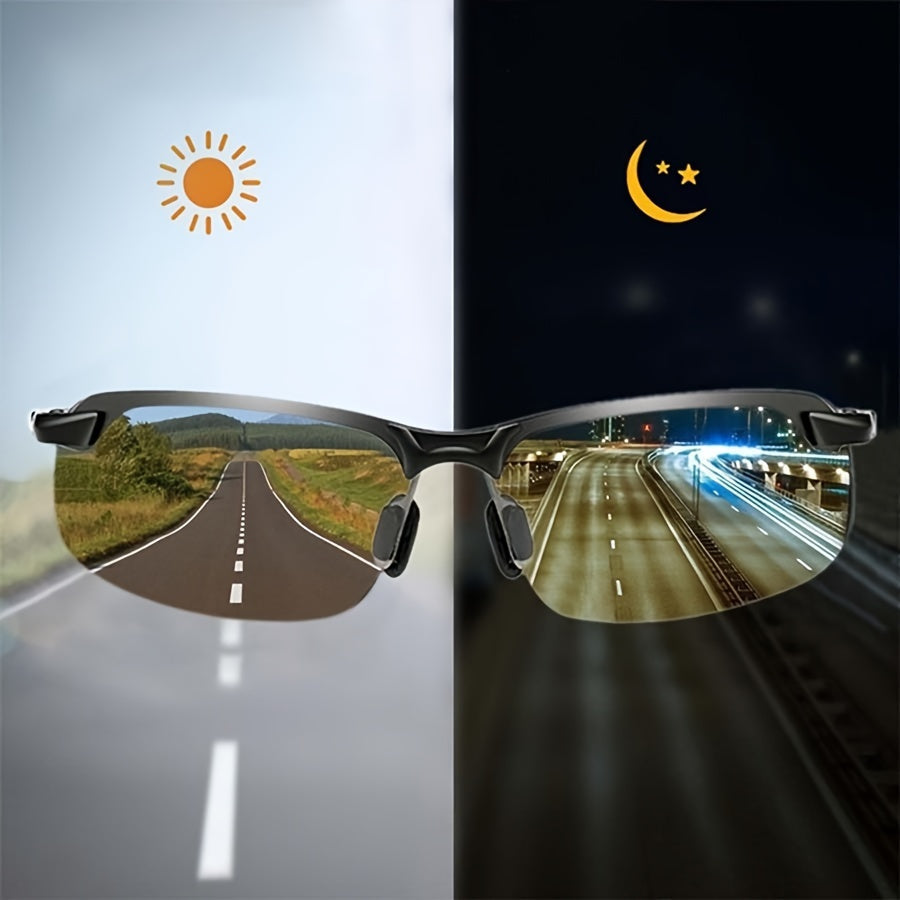 Glevato | Polarized Photochromic Sunglasses | UV400 Protection | Automatic Light Adjustment (Day & Night) | Intelligent Glare Reduction for Drivers & Outdoors