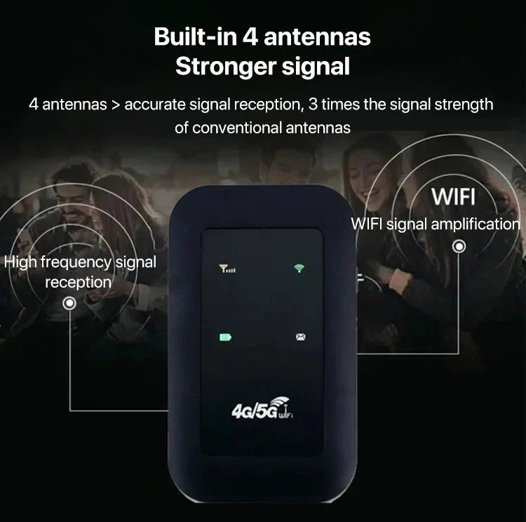 Glevato | Portable 5G WiFi Router – High-Speed Mobile Wireless Internet Hotspot