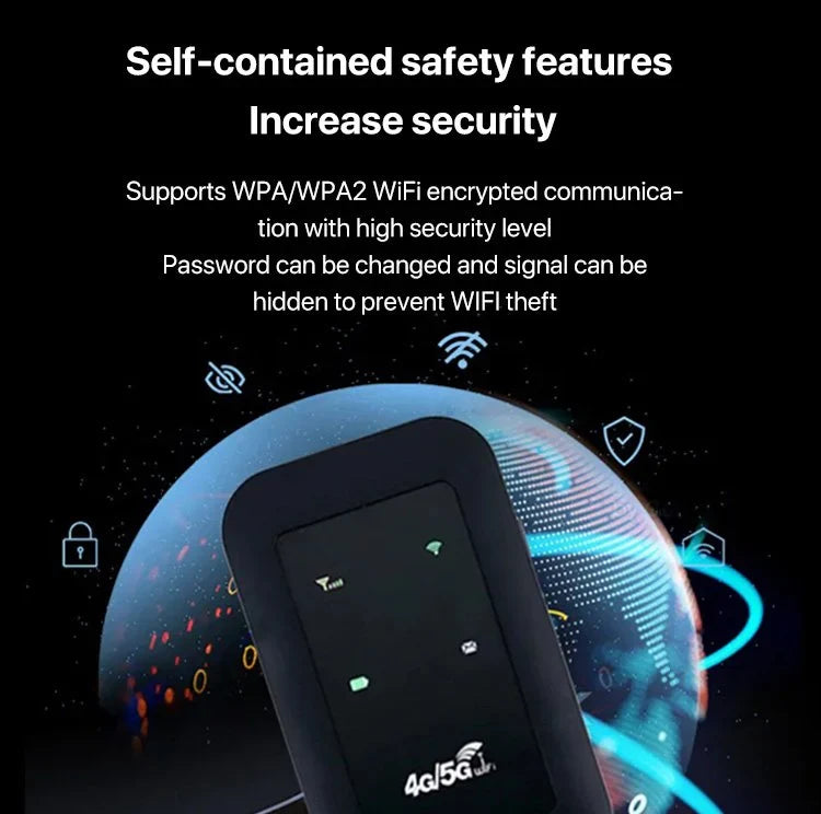 Glevato | Portable 5G WiFi Router – High-Speed Mobile Wireless Internet Hotspot