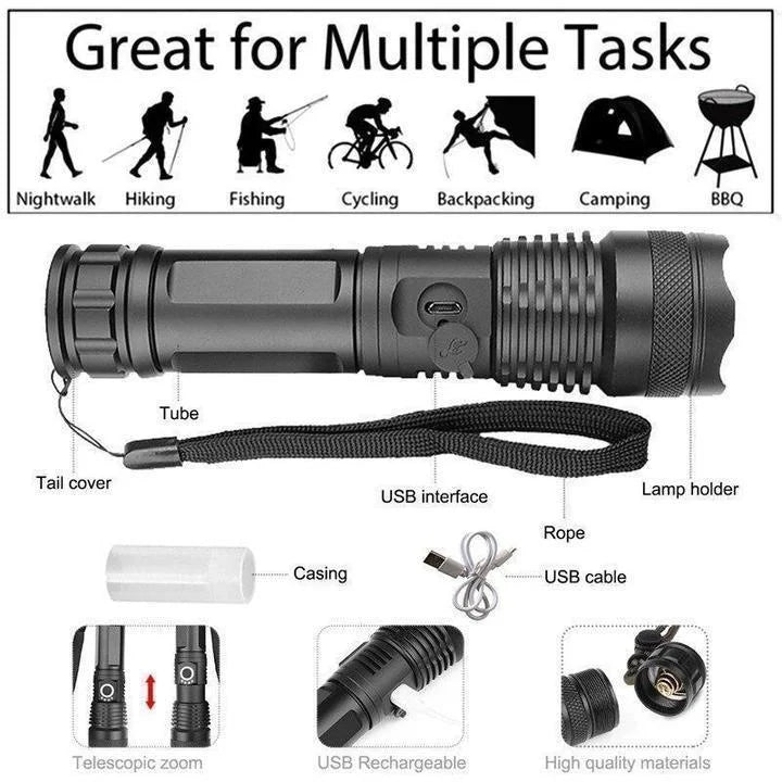 Glevato | Powerful 90000 Lumens LED Flashlights – The Best Flashlight for Any Adventure