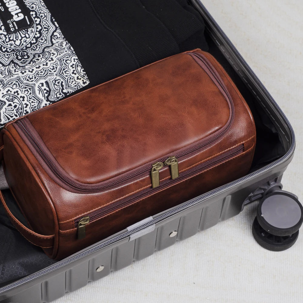 Glevato | Premium Leather Toiletry Bag for Travelers