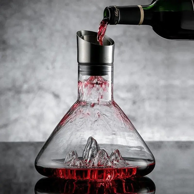Glevato | Premium Wine Decanter | Lead-Free Crystal with Rapid Aeration & Filtration for Enhanced Tasting Experience