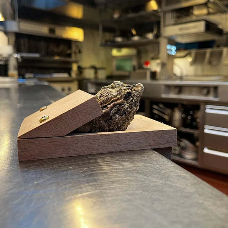 Glevato | Premium Wood Handle Oyster Shell Opener Clamp