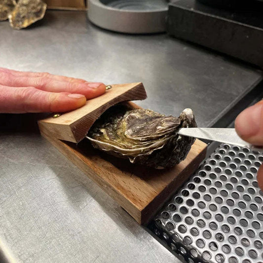 Glevato | Premium Wood Handle Oyster Shell Opener Clamp