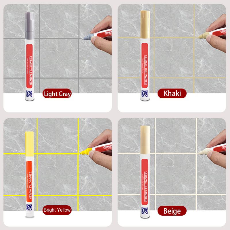 Glevato | Professional Grout Pen for Ceramic Tiles | Anti-Mold Formula | Waterproof & Lightfast | Water-Based Ink | Includes Sealing Effect